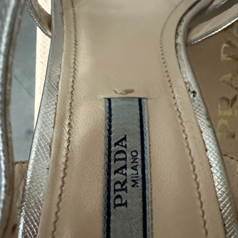 Prada Silver Strappy Heels - Picture 6 of 16